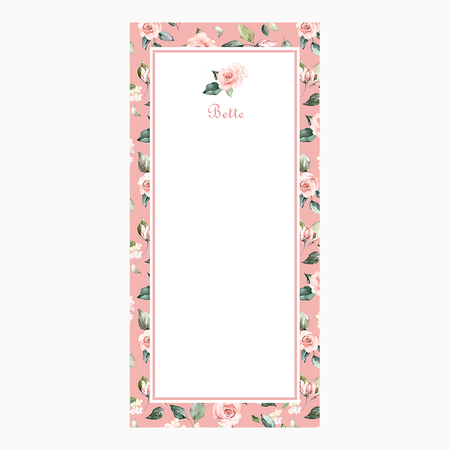 Rose Background Long Note Pad
