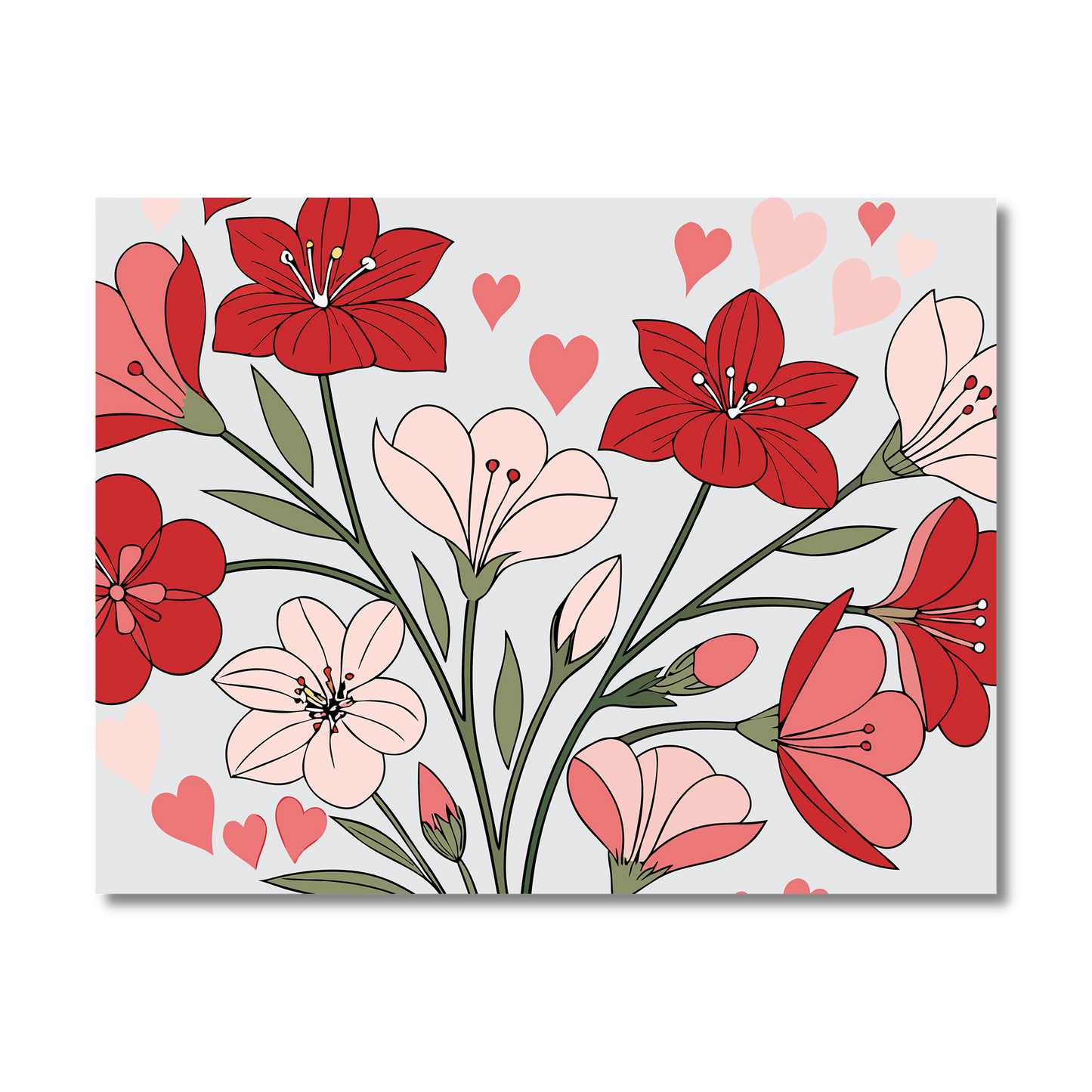 Valentine Floral Folded Notes