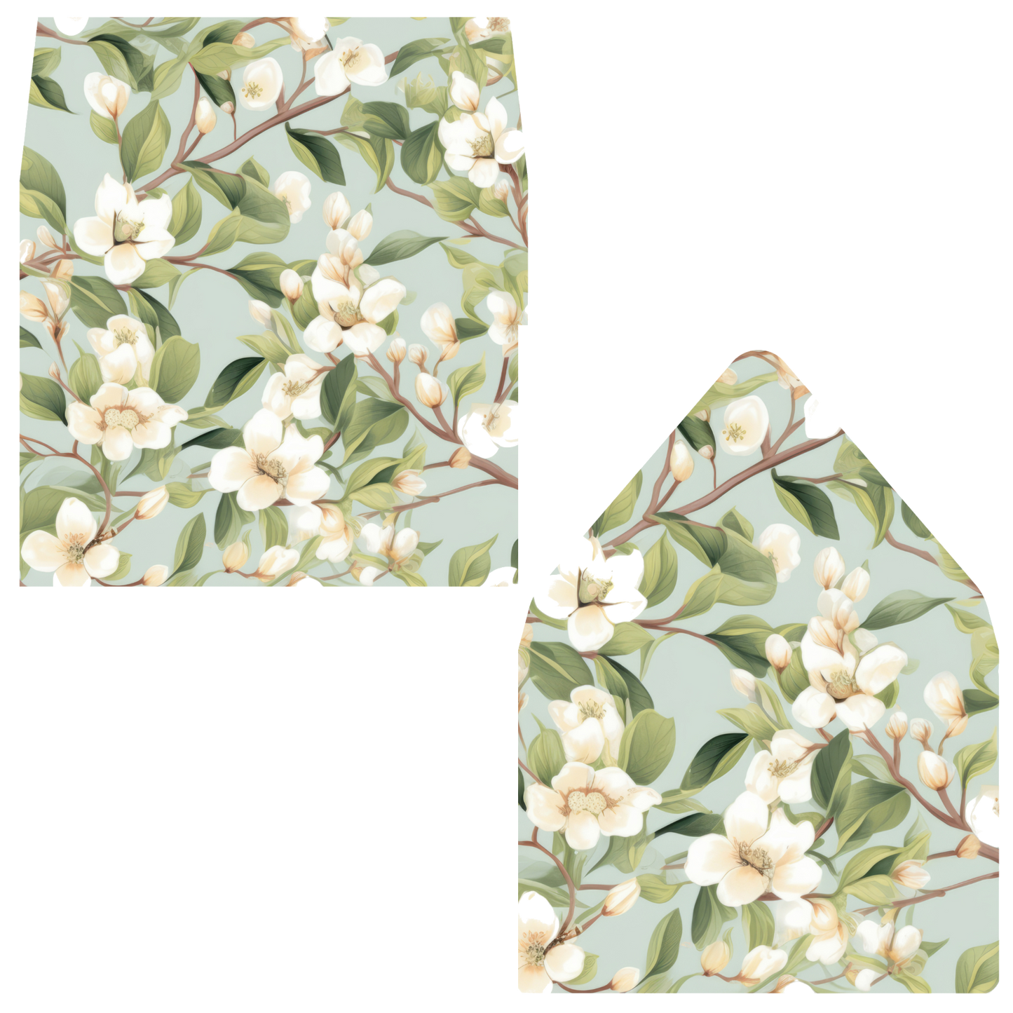 Magnolia Pattern Digital Envelope Liners