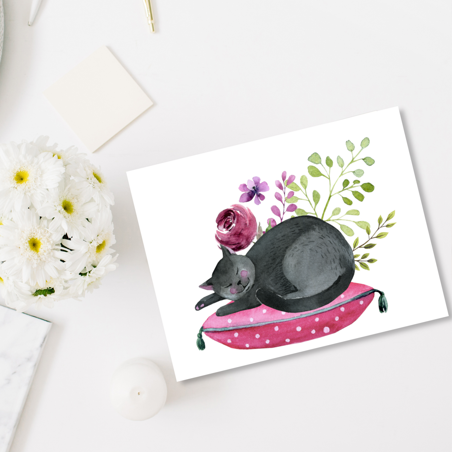 Sleeping Kitty Note Cards