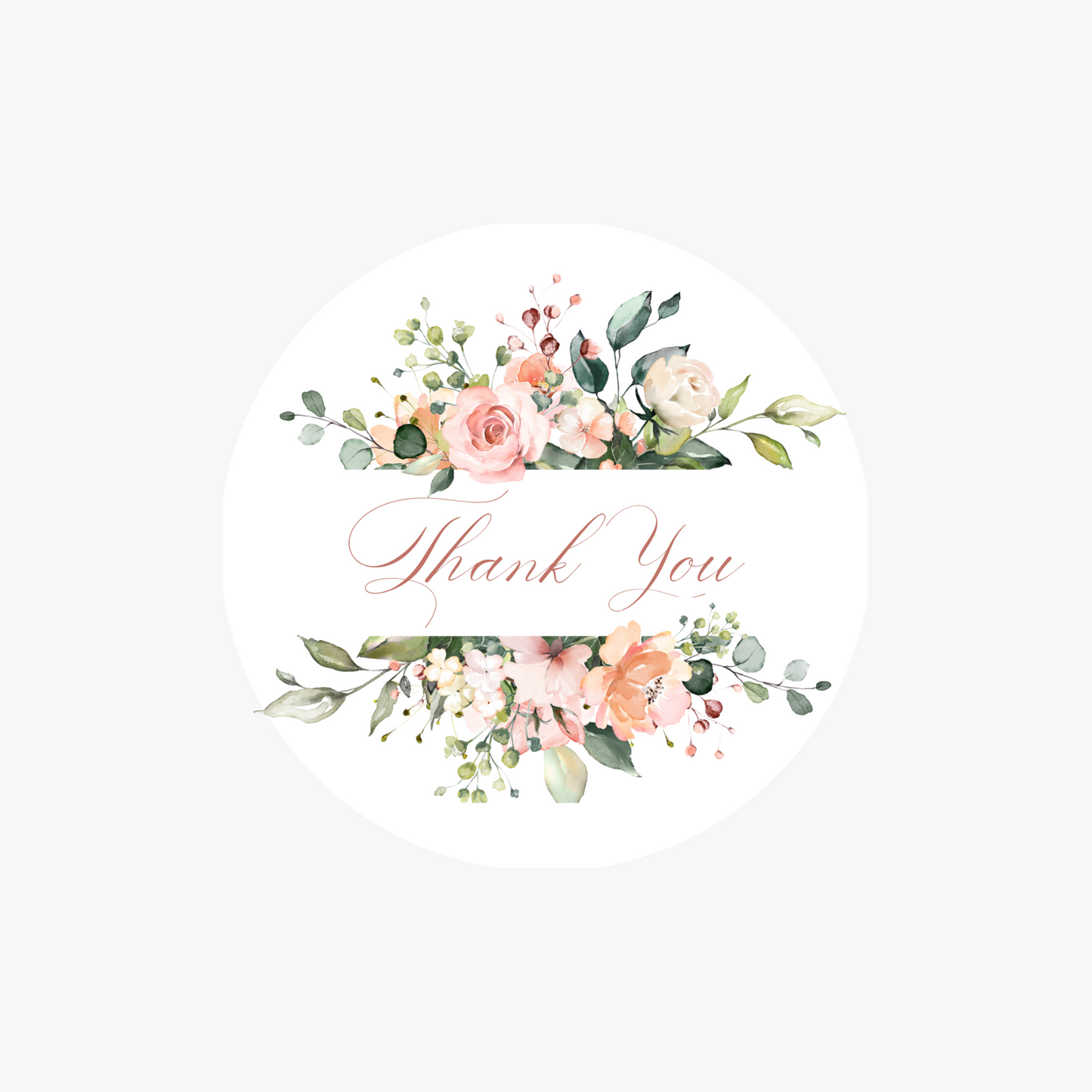 Floral Frame Thank You Labels