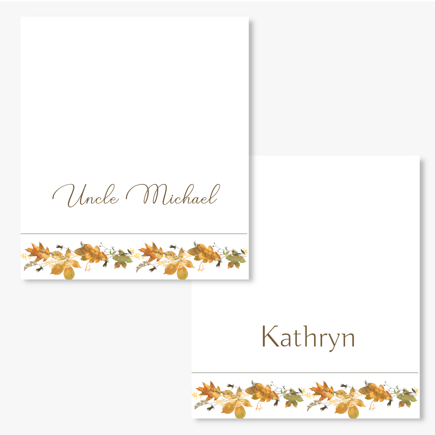Autumn Leaves Border Place Cards