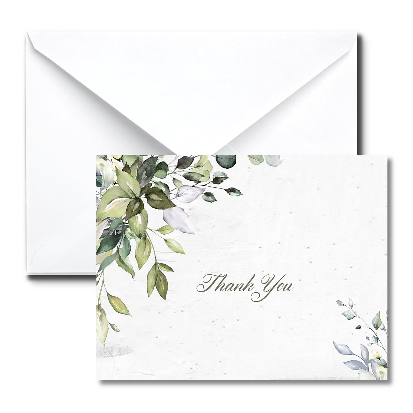 Greenery and Leaves Thank You Notes