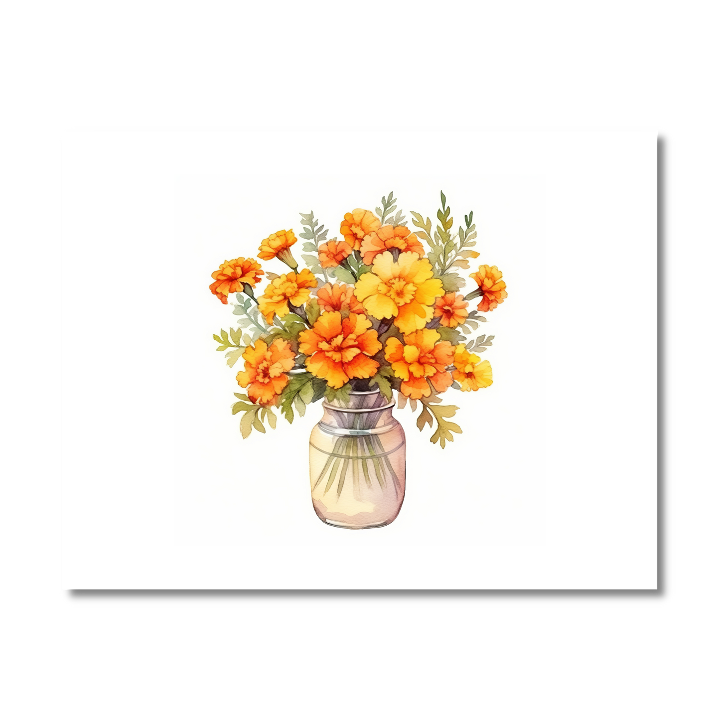 Marigolds in Jar Note Cards