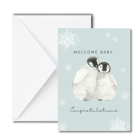 Penguin Parents New Baby Congratulations Greeting Card