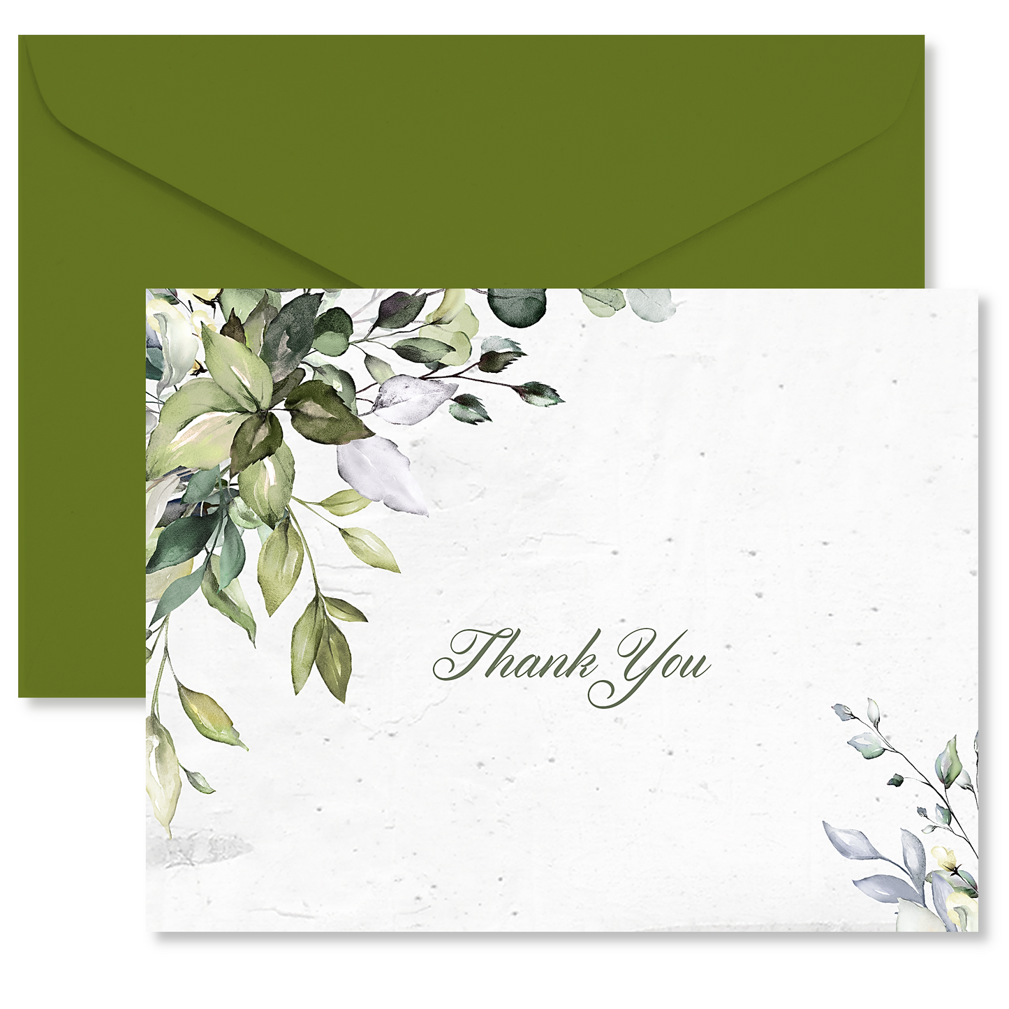 Greenery and Leaves Thank You Notes