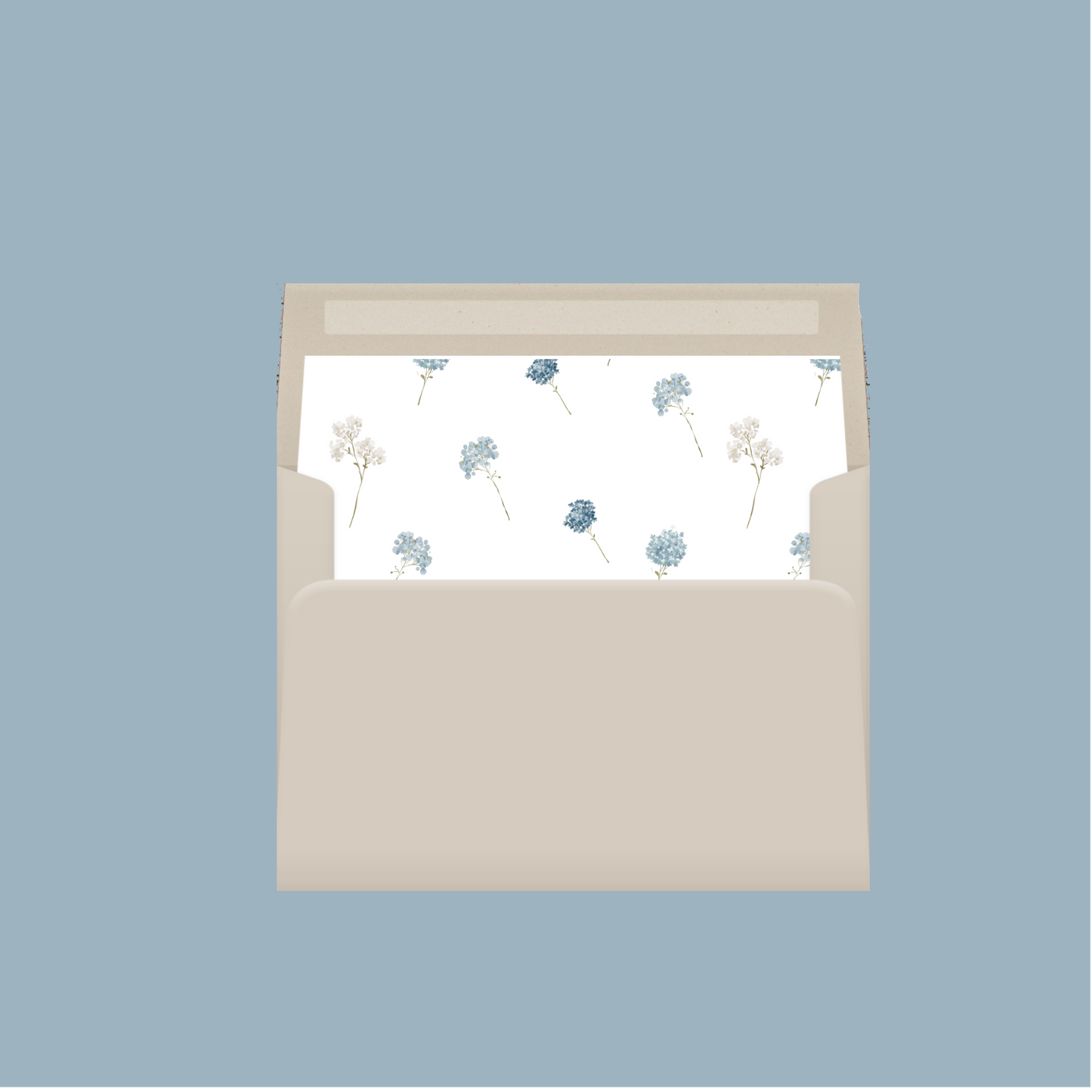 Printed Blue Floral Pattern Envelope Liners