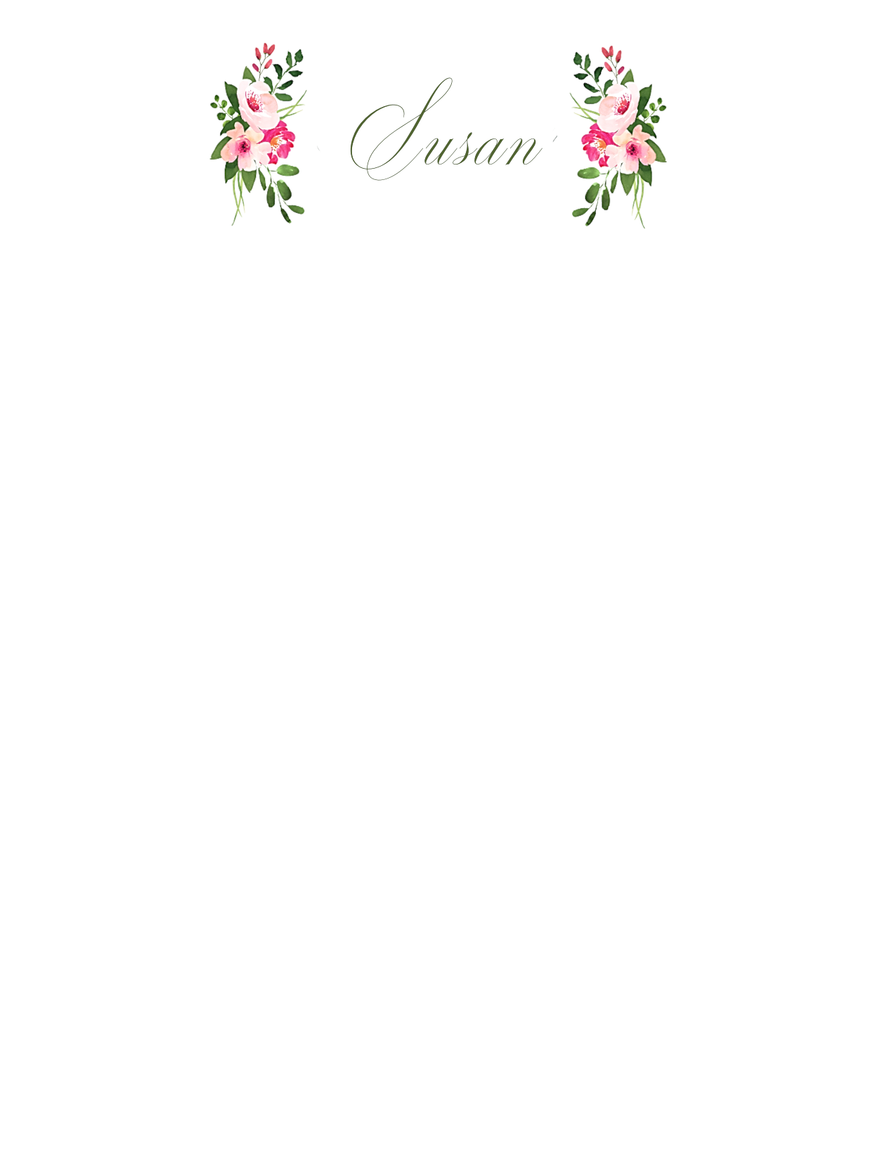 Personalized Floral Accent Note Pad