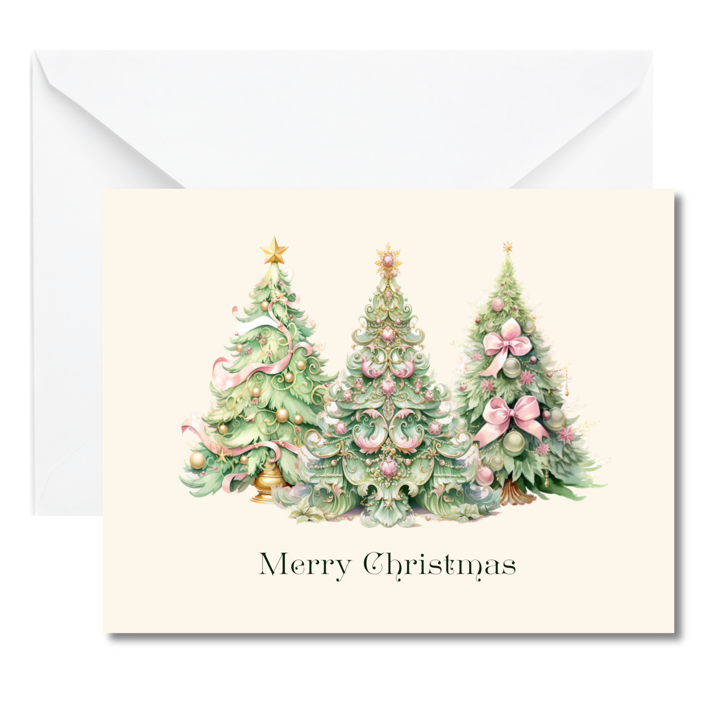 Victorian Trees Christmas Card