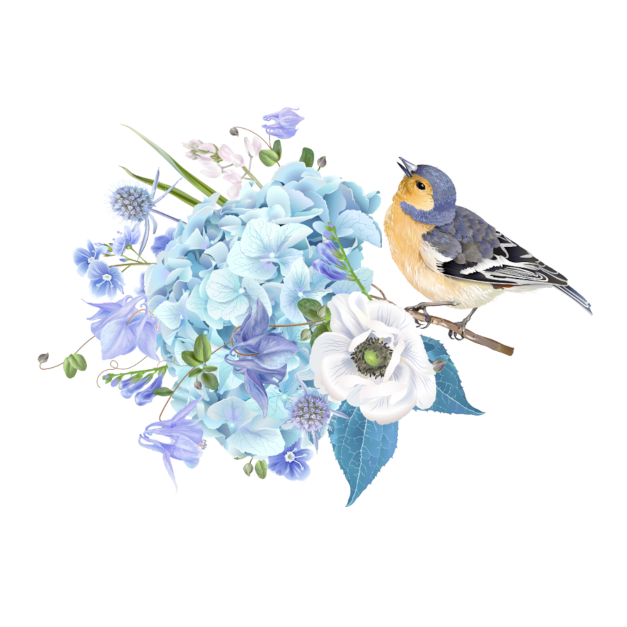 Hydrangea and Bird Gift Enclosure Card