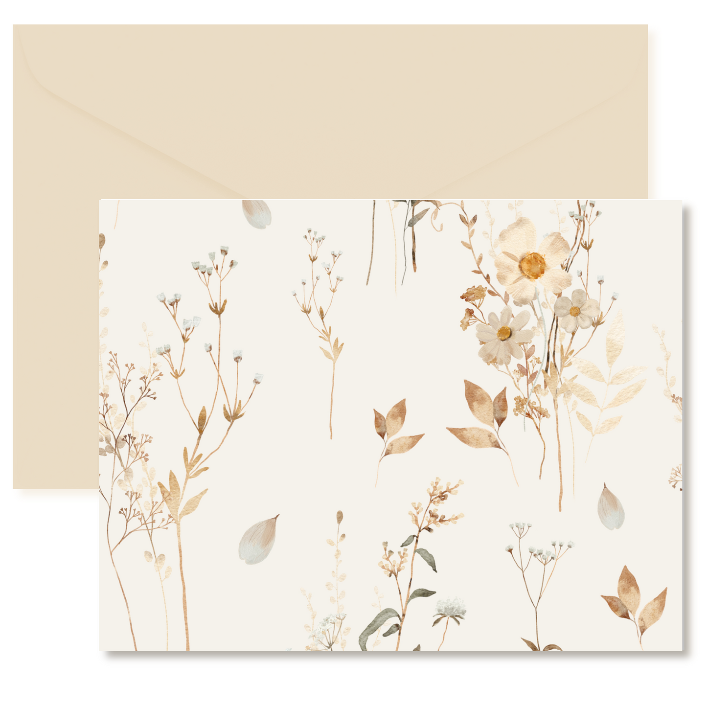 Fall Wildflowers Pattern Note Cards