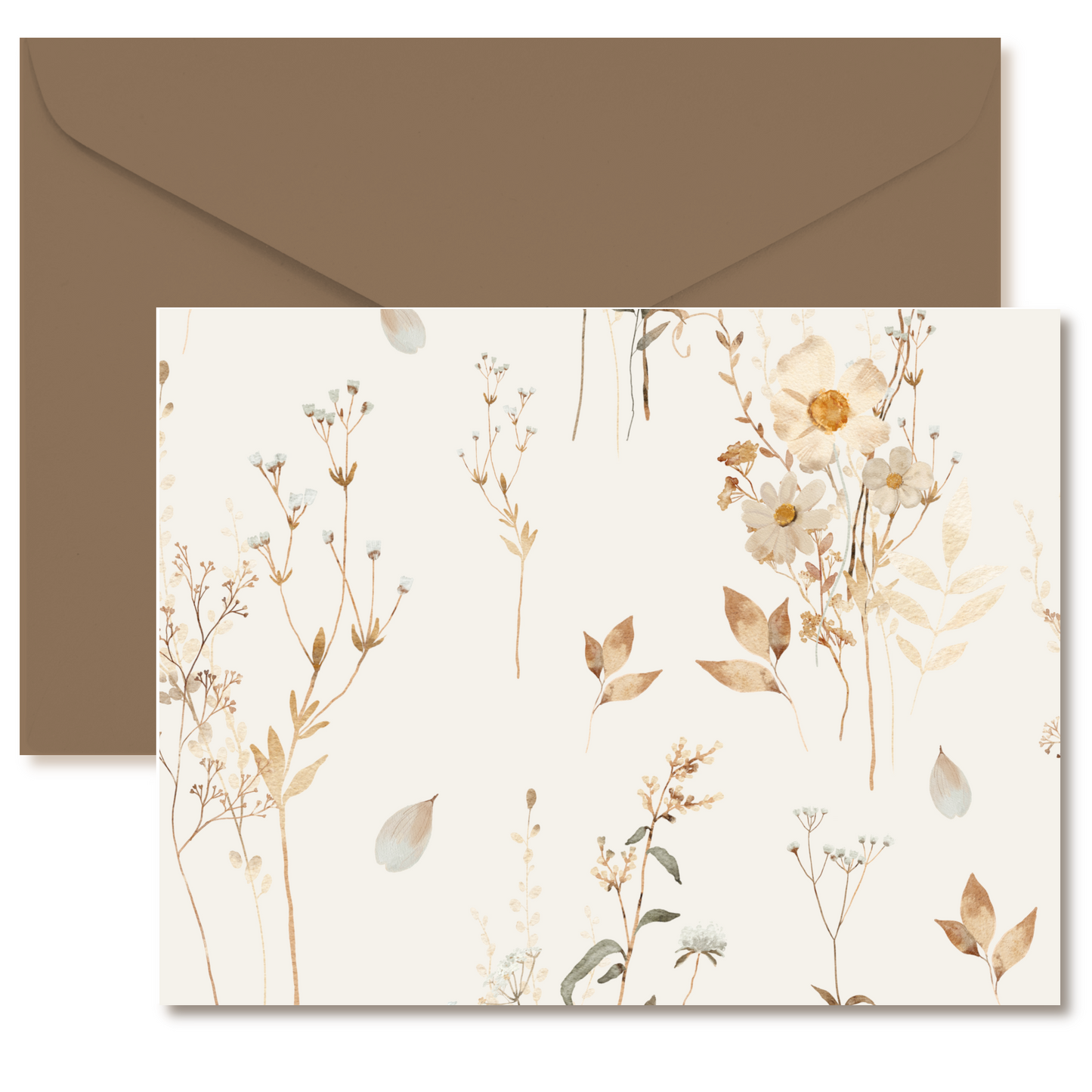Fall Wildflowers Pattern Note Cards