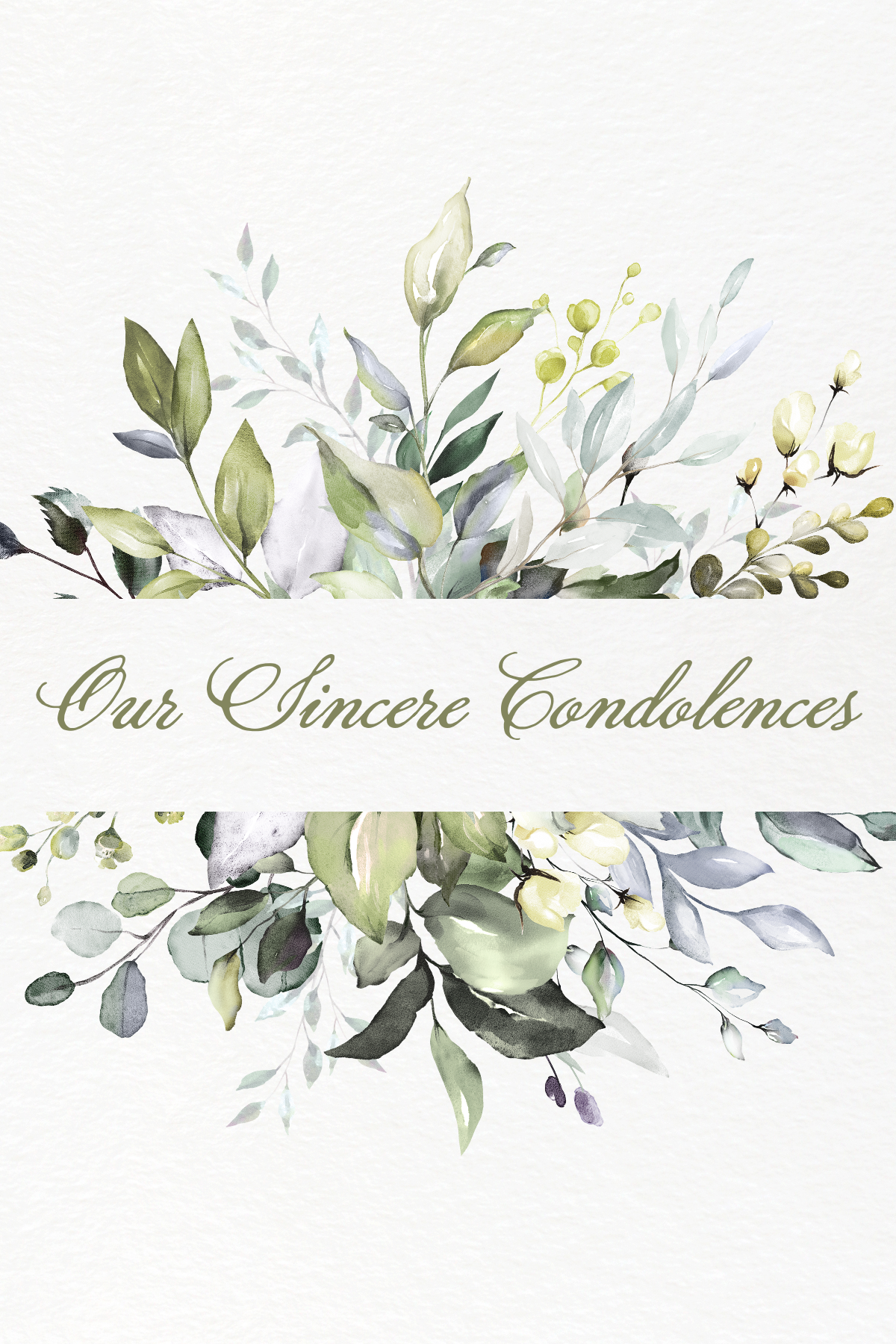 Greenery Spray Sympathy Card