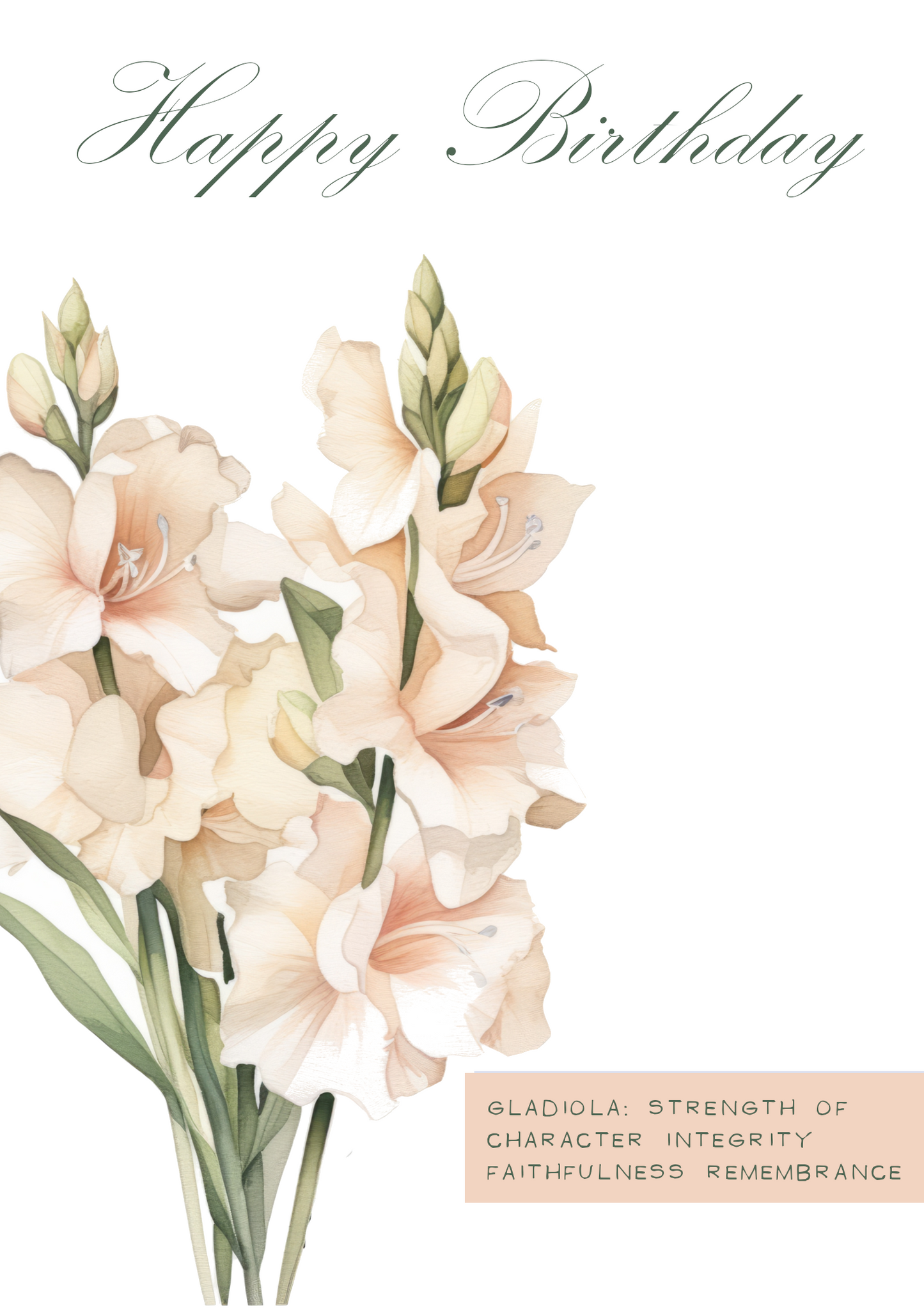 August Birth Flower Birthday Card