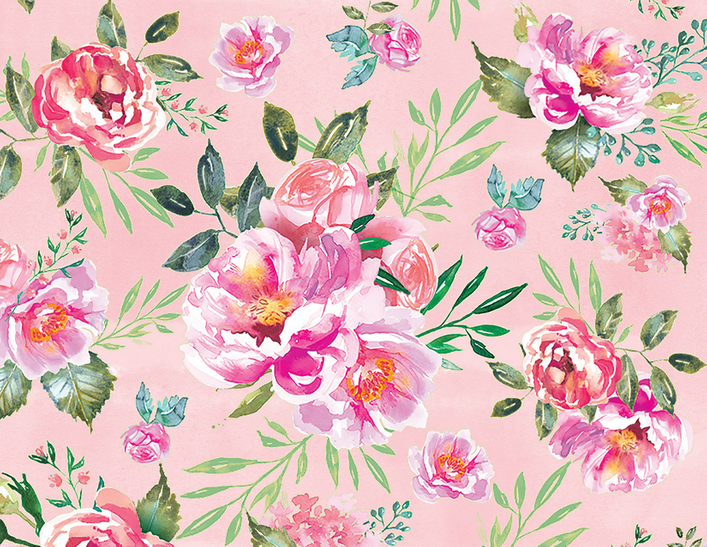 Pink Roses Pattern Note Cards