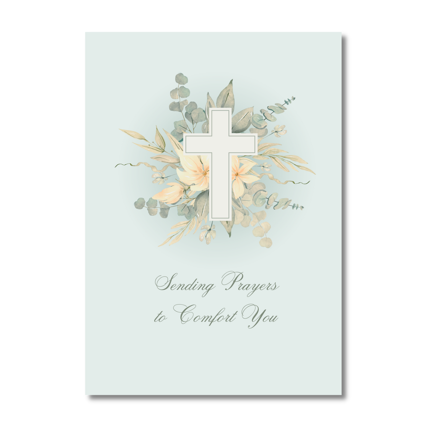Religious Floral Cross Sympathy Card