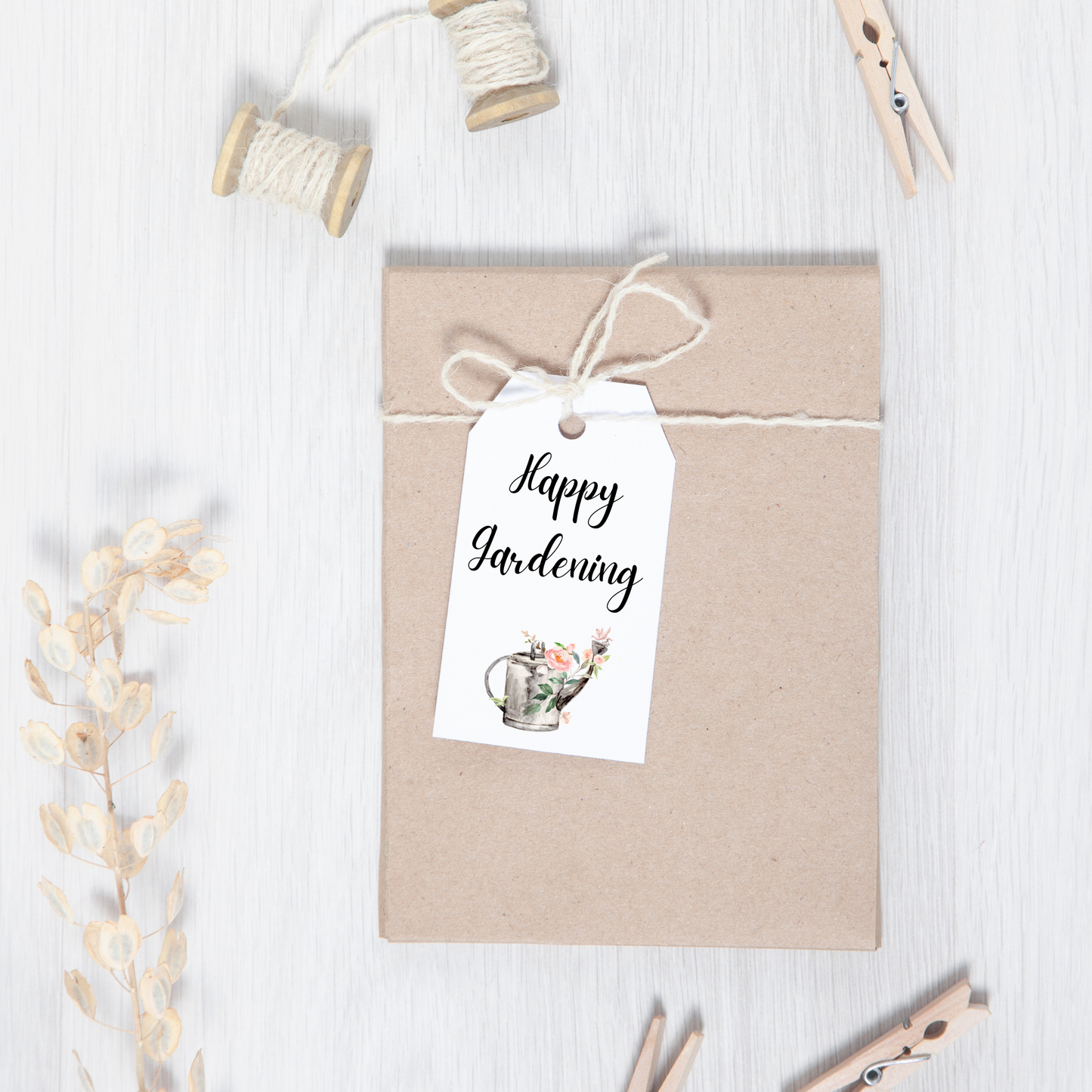 Floral Watering Can Printed Gift Tags