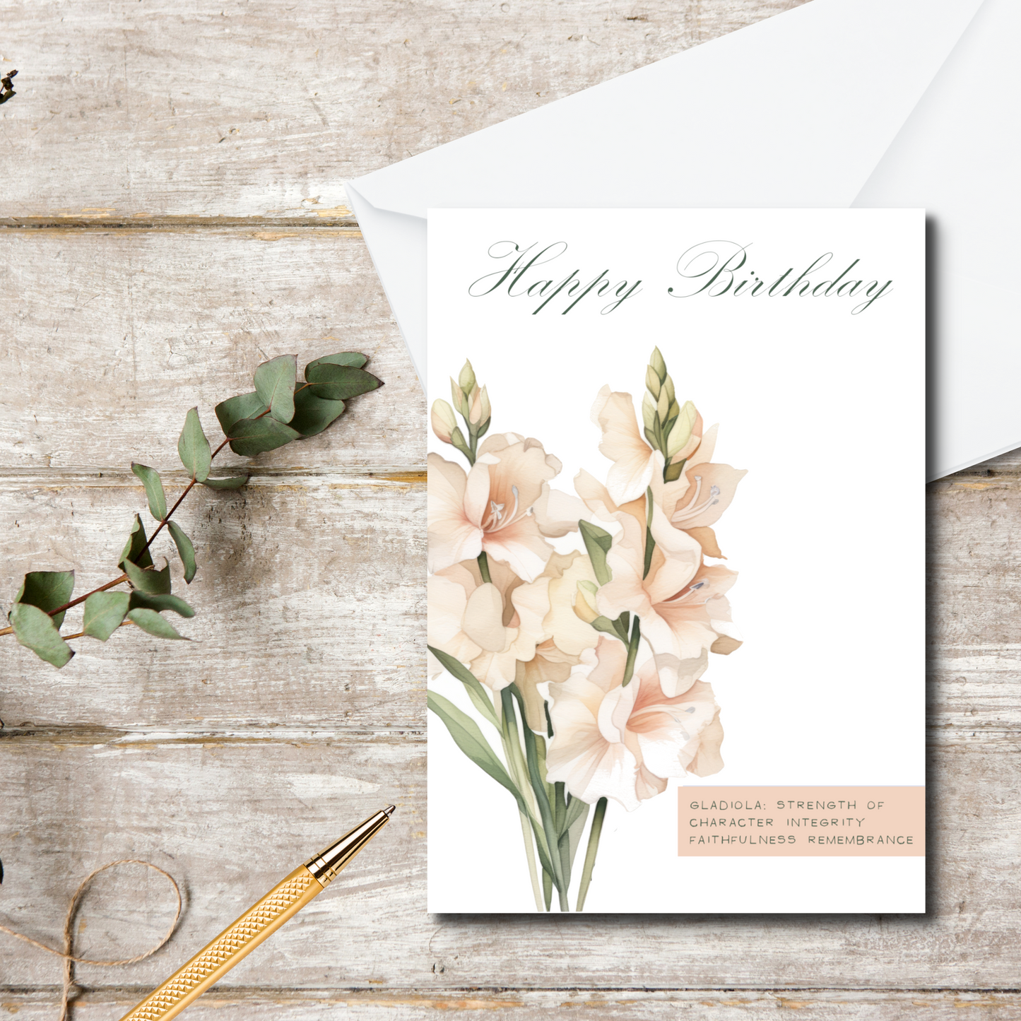August Birth Flower Birthday Card