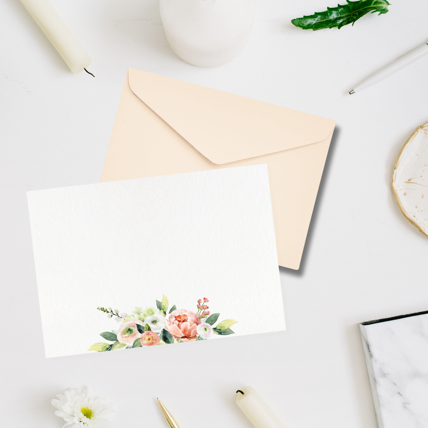 Rose Arrangement Flat Note Card Set