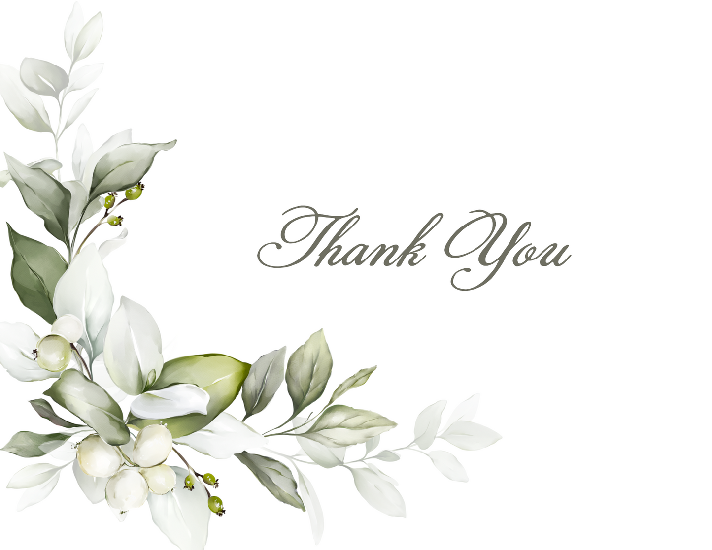 White Holly Thank You Notes