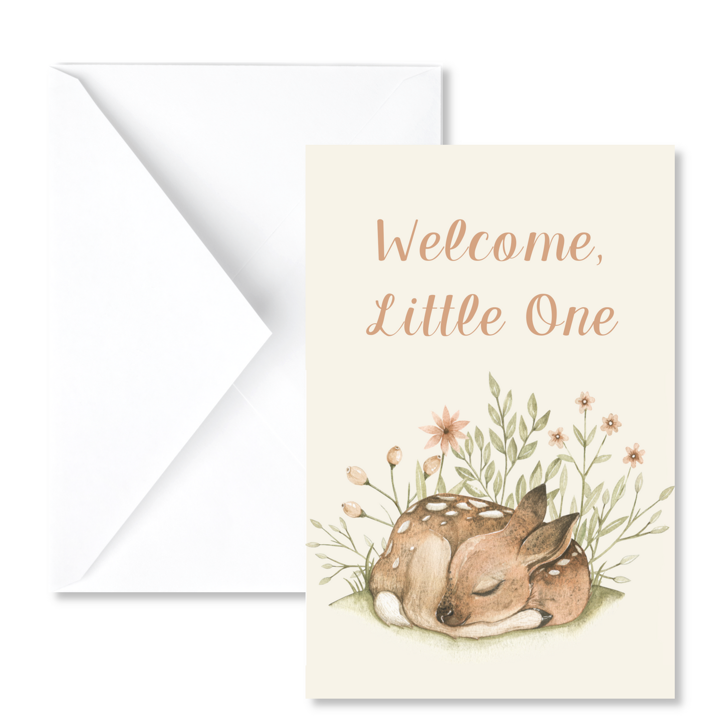 Sleeping Fawn New Baby Congrats Card