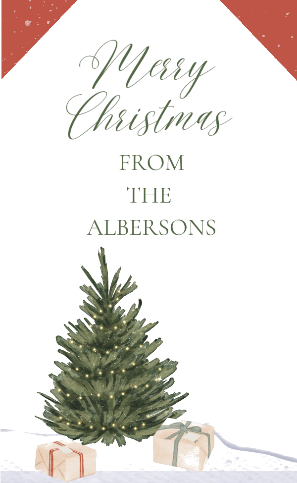 Merry Christmas Tree Gift Tags