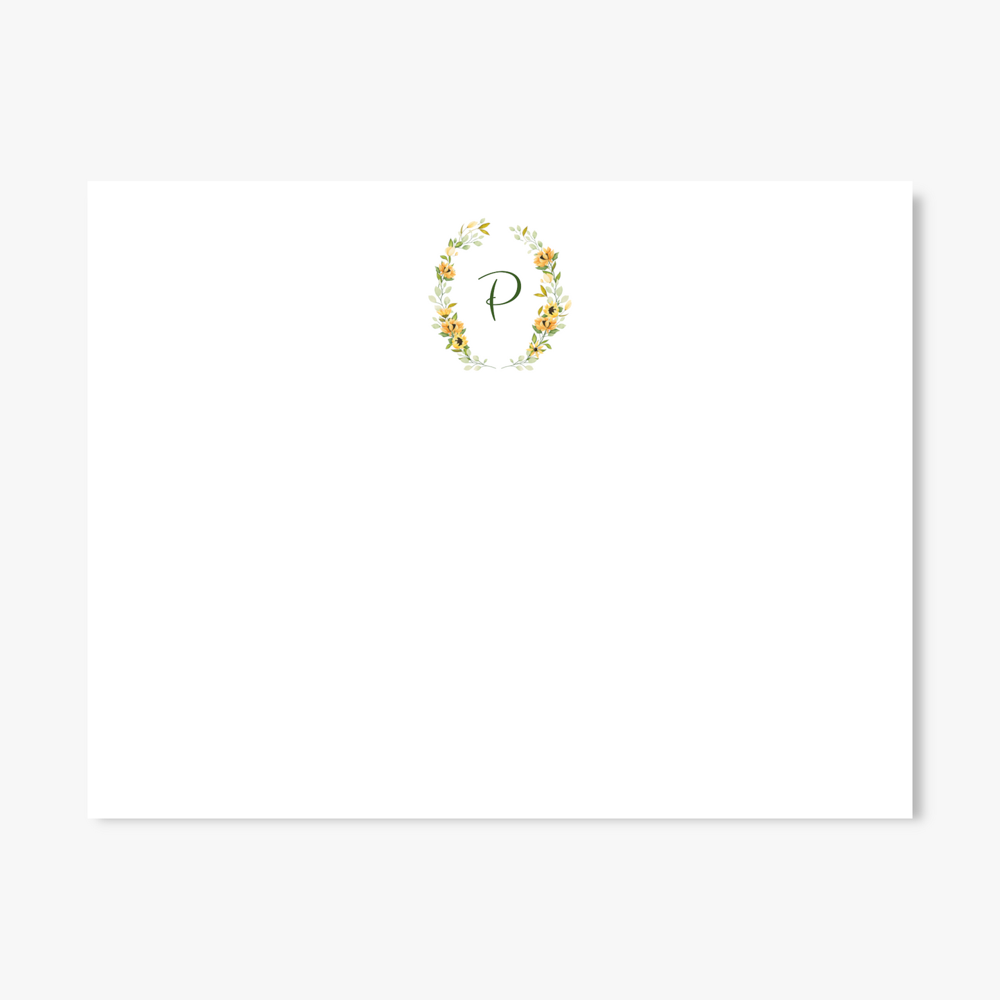 Mini Sunflower Monogram Flat Notes