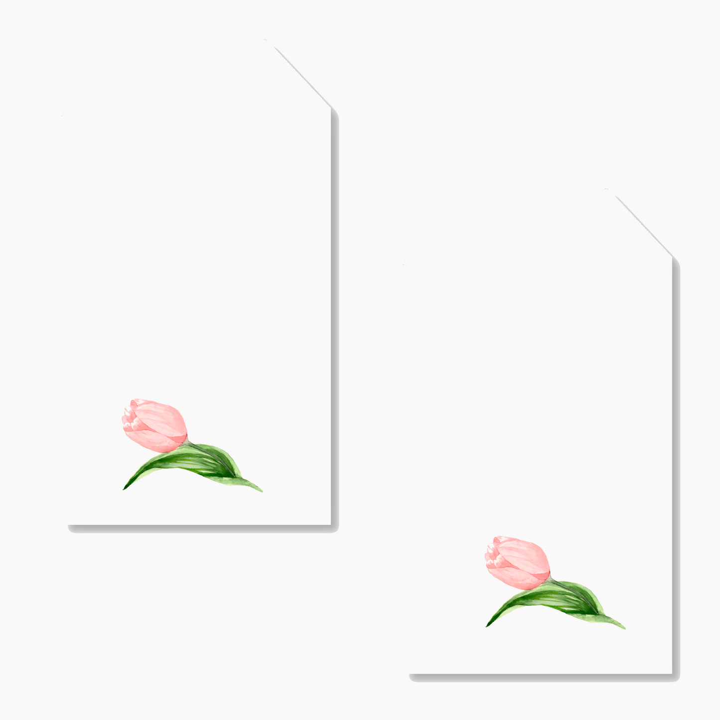 Pink Tulip Bud Printed Gift Tag